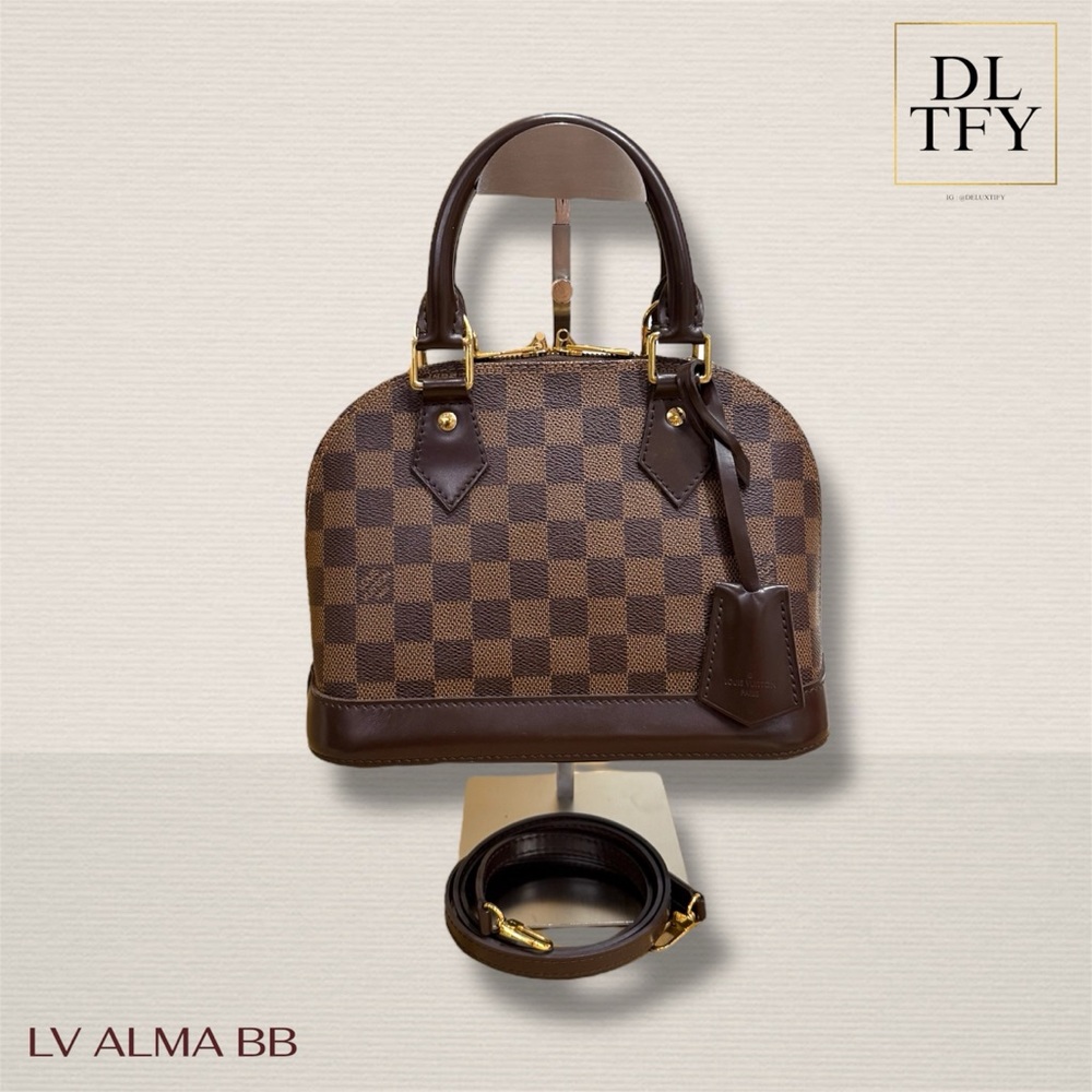 Louis Vuitton Alma BB in Brown Checkered Pattern